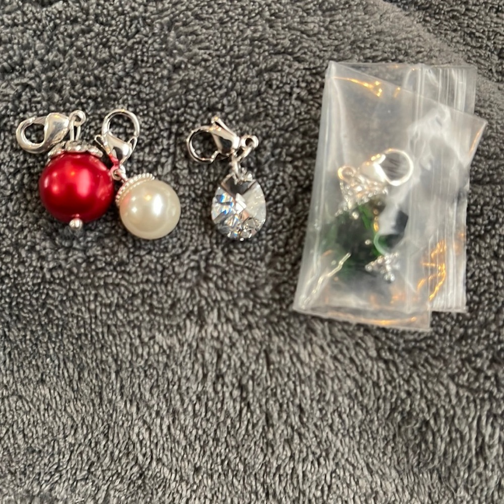 New set/4 Origami Owl silver dangle charms